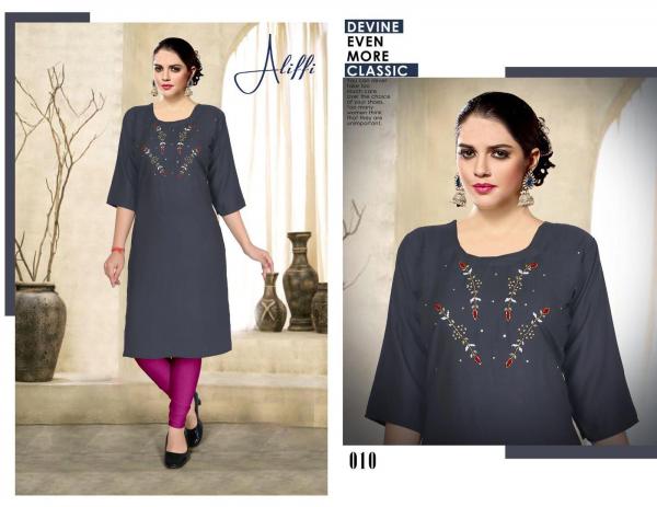 Moksha Aliffi Regular Wear Rayon Kurti Collection